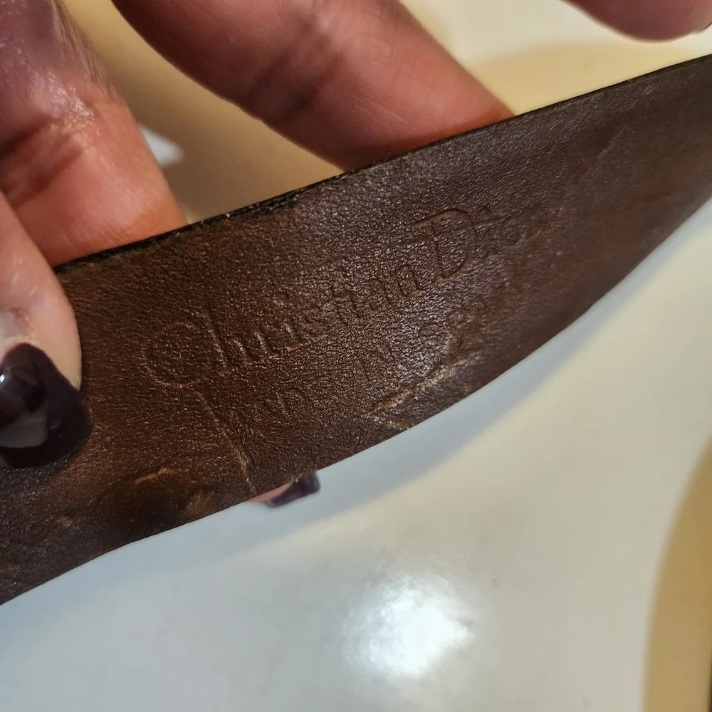 Christian Dior Vintage Men's Black Leather Belt Size 38